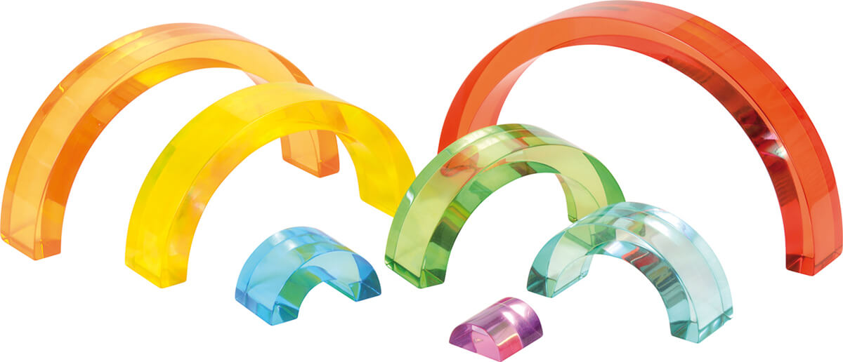 Regenbogen-Bausteine aus Acrylglas