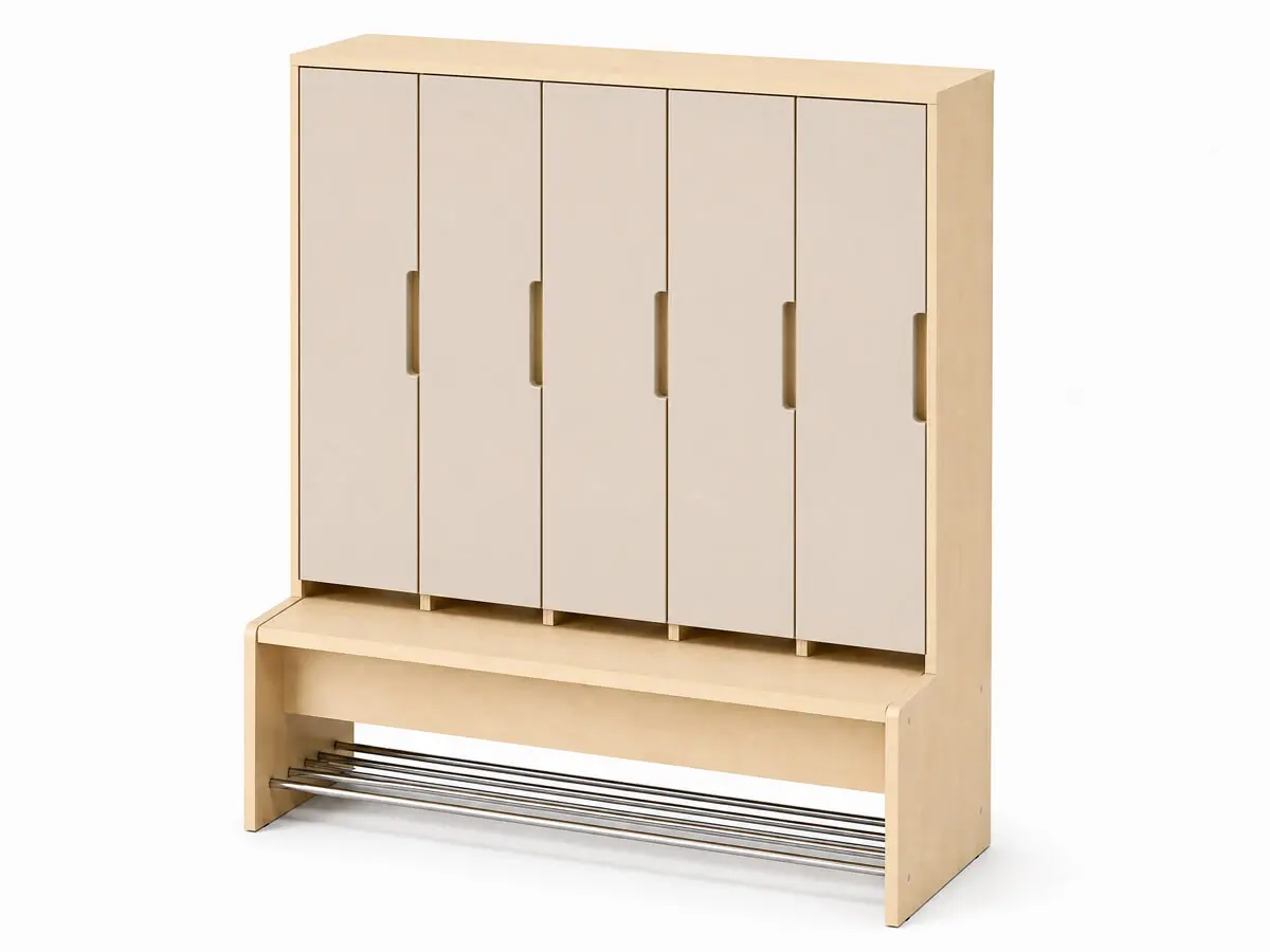 Kindergarderobe-5-Pleatze-sand-tueren