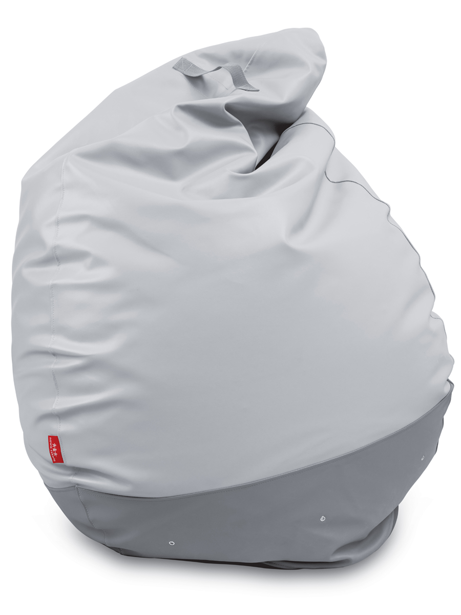 XXL Sitzsack mit Kunstlederbezug grau