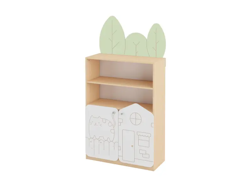 Schrank mit 2 Tueren katze