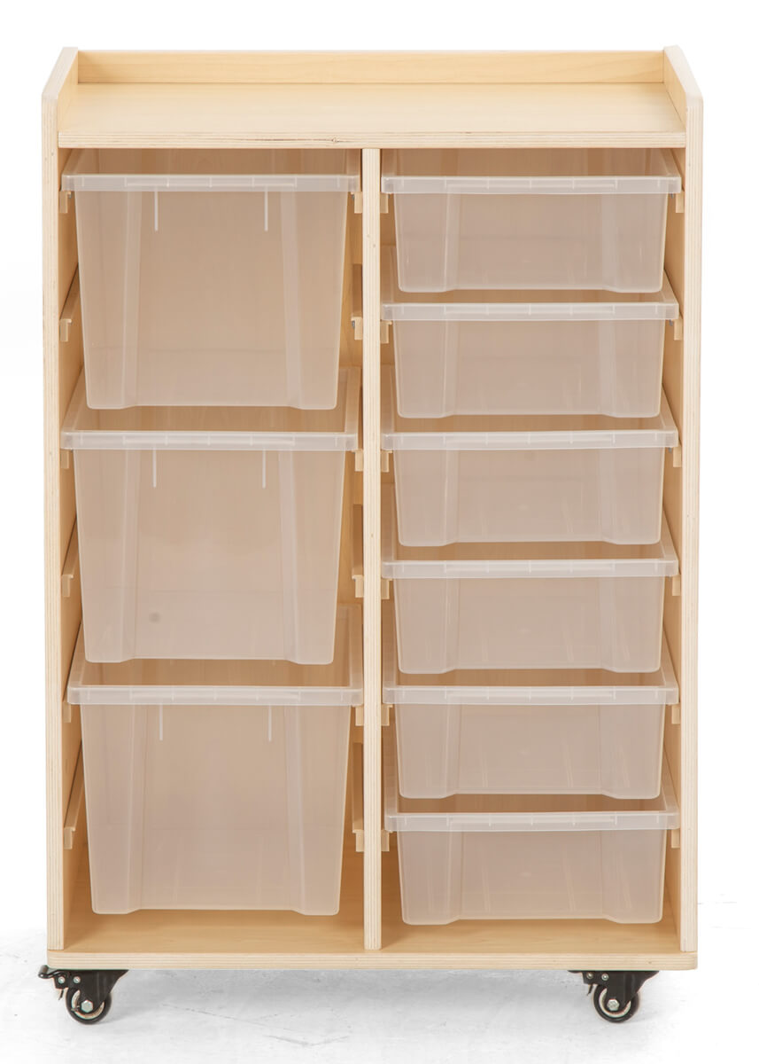 Mobiles Regal mit 9 Aufbewahrungsboxen