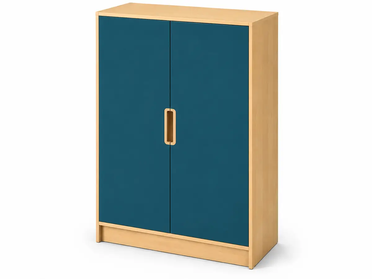Abschliessbarer-Fluegeltuerenschrank-meeresblau