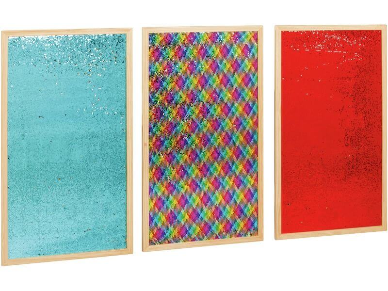 Sinnestafeln mit schimmernden Pailletten