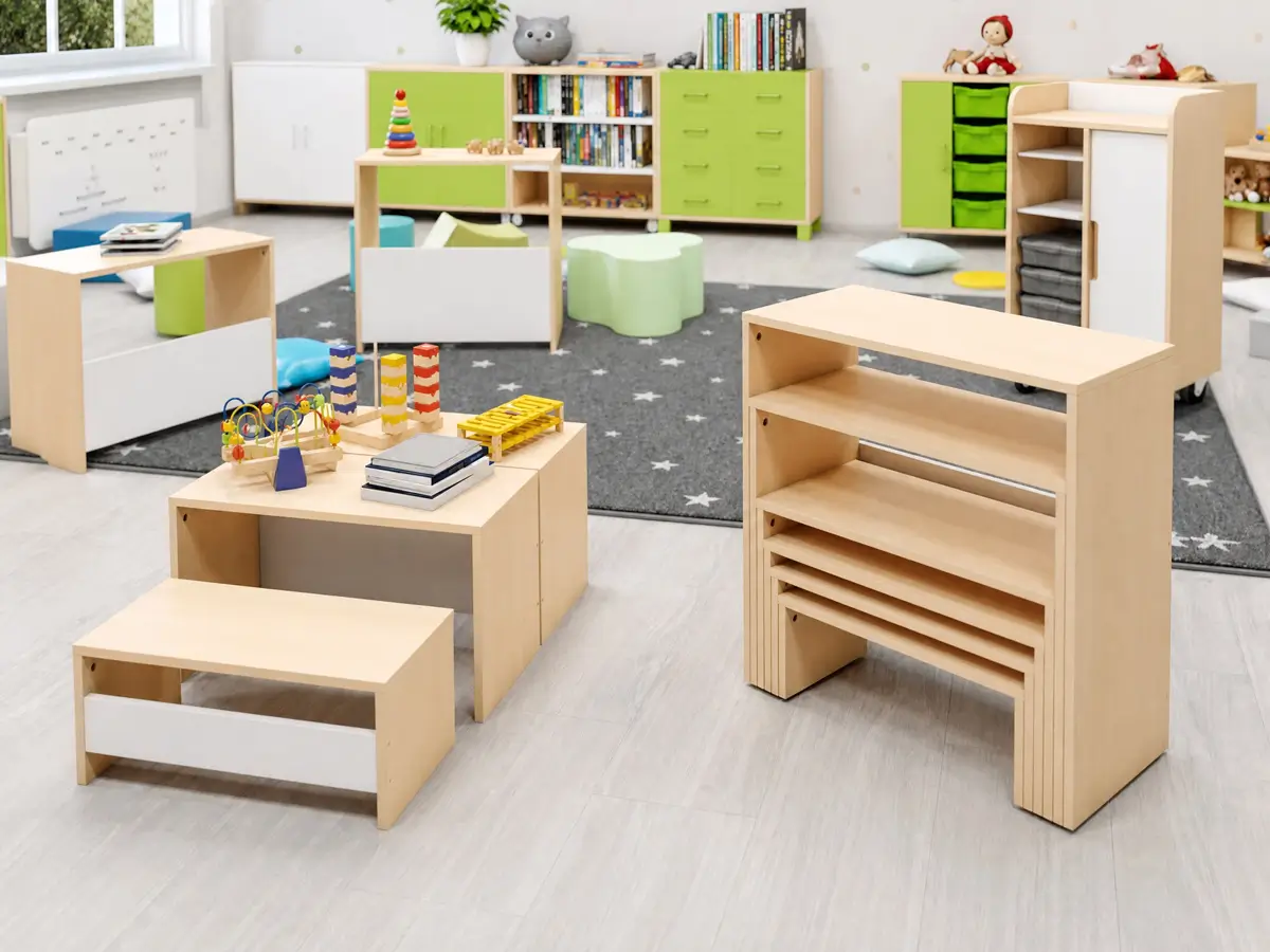 Kindertisch-Sitzbank-2-in-1