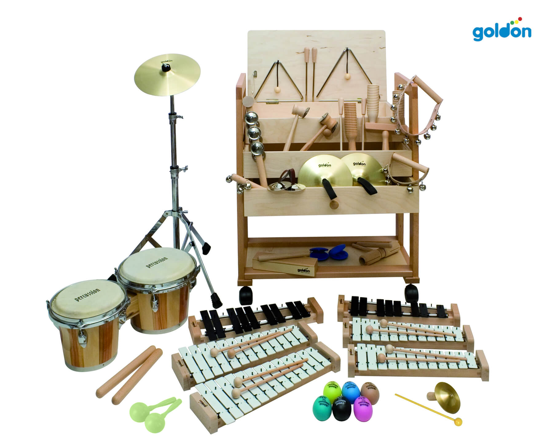 Musikwagen aus Buchenholz "Bongo-Sortiment"