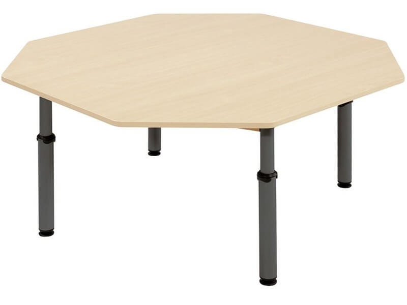 Sechseckiger Tisch, höhenverstellbar, Ø 120 cm