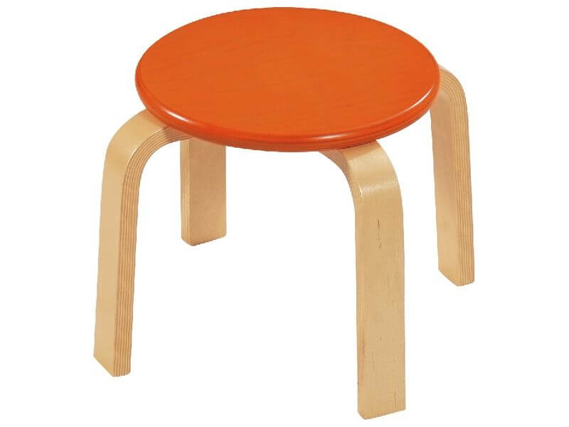 Stapelhocker aus Holz orange