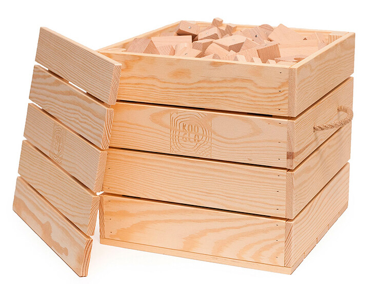 Magnetische Holzbausteine aus echtem Buchenholz