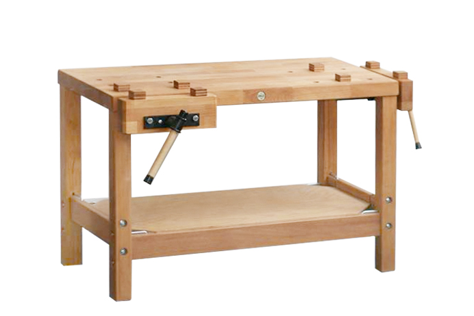 Kinderhobelbank mit 2 parallelen Spannzangen