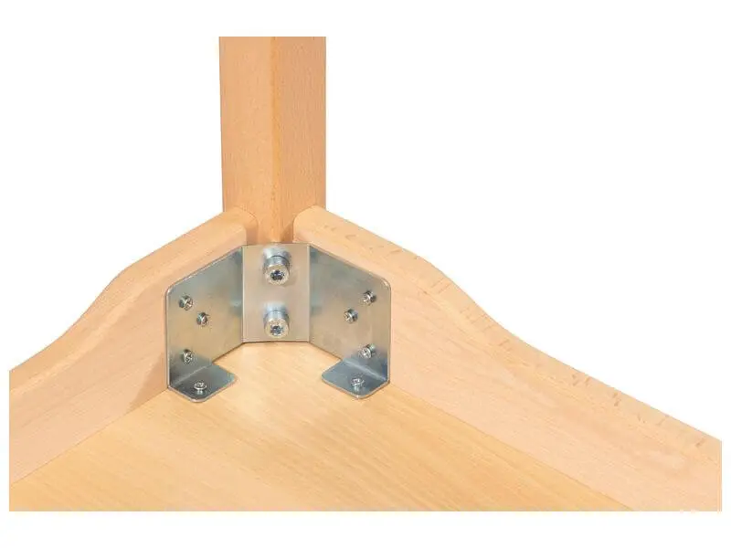 Hufeisentisch mit Holzbeinen aus Buche