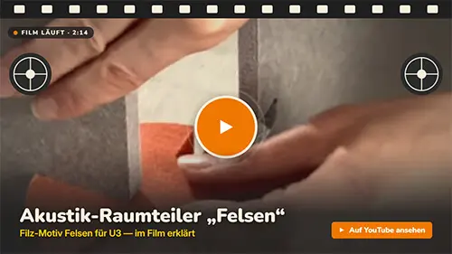 Video Filz-Raumteiler Felsen