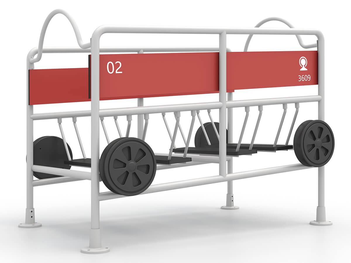 Spielplatzgereat-Rote-Eisenbahn-wagen