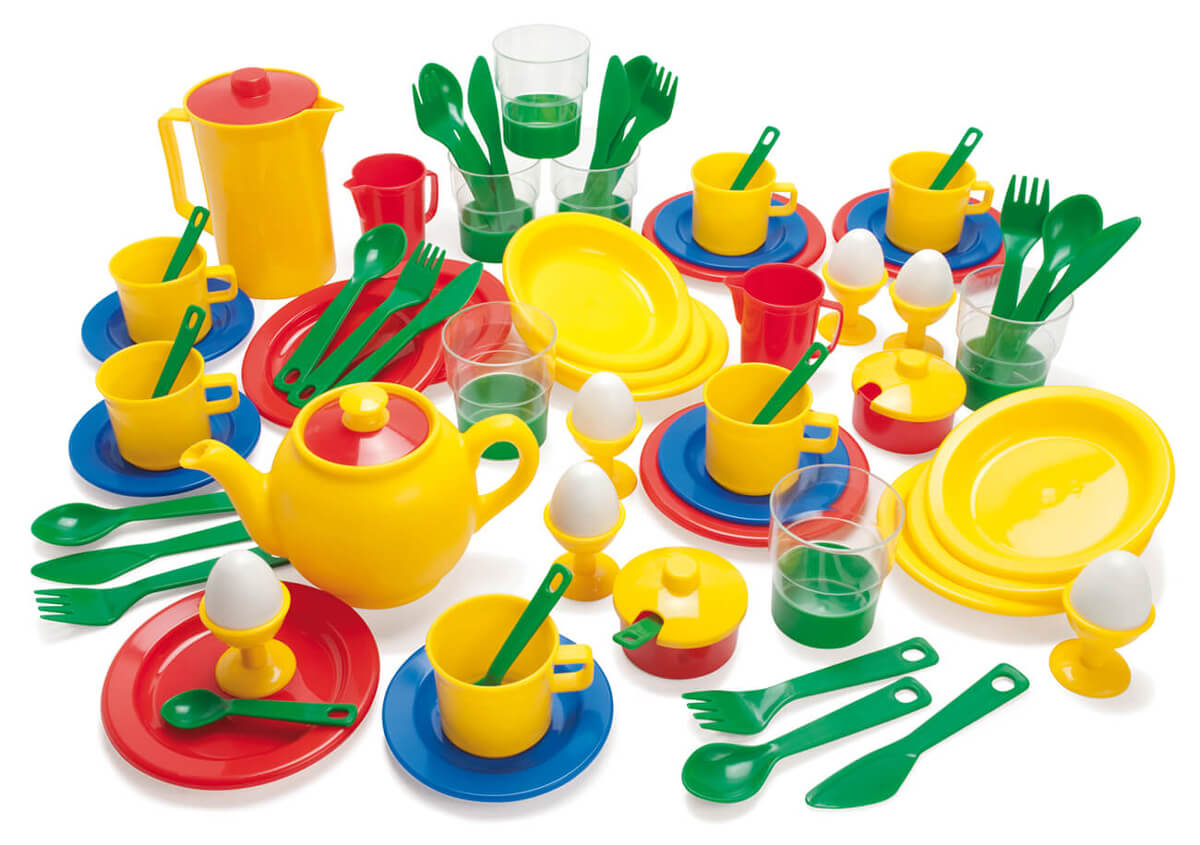 Spielgeschirr Frühstücksservice, 78 Teile