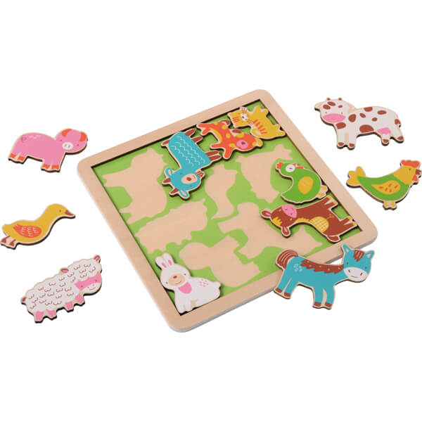 Puzzle aus Holz - 5er Set – Puzzlen, spielen und entdecken für Kindergarten