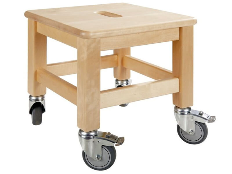 Rollhocker aus massivem Birkenholz
