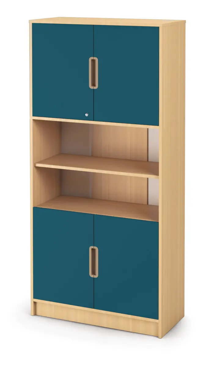 Materialschrank-mit-offenen-Feachern-neergruent