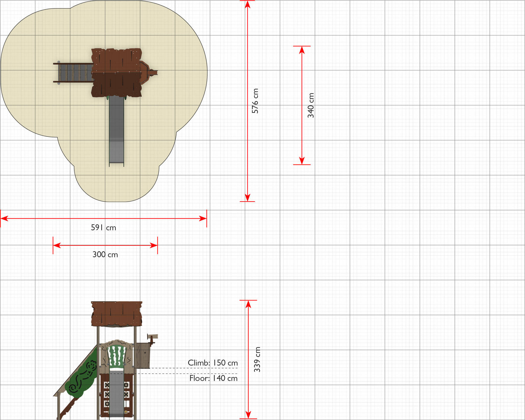 Spielturm-mit-Tic-Tac-Toe