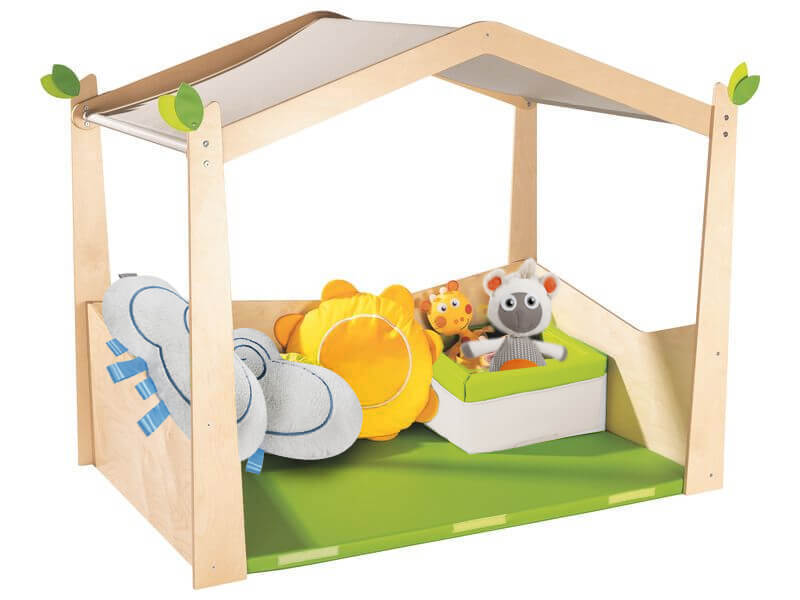 Indoor Spielhaus "Spielwiese" u3-spielhaus-mit-kissen