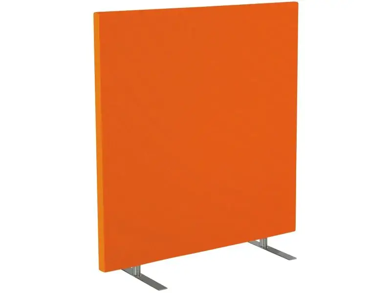 Akustische Trennwand fuer Mensa orange