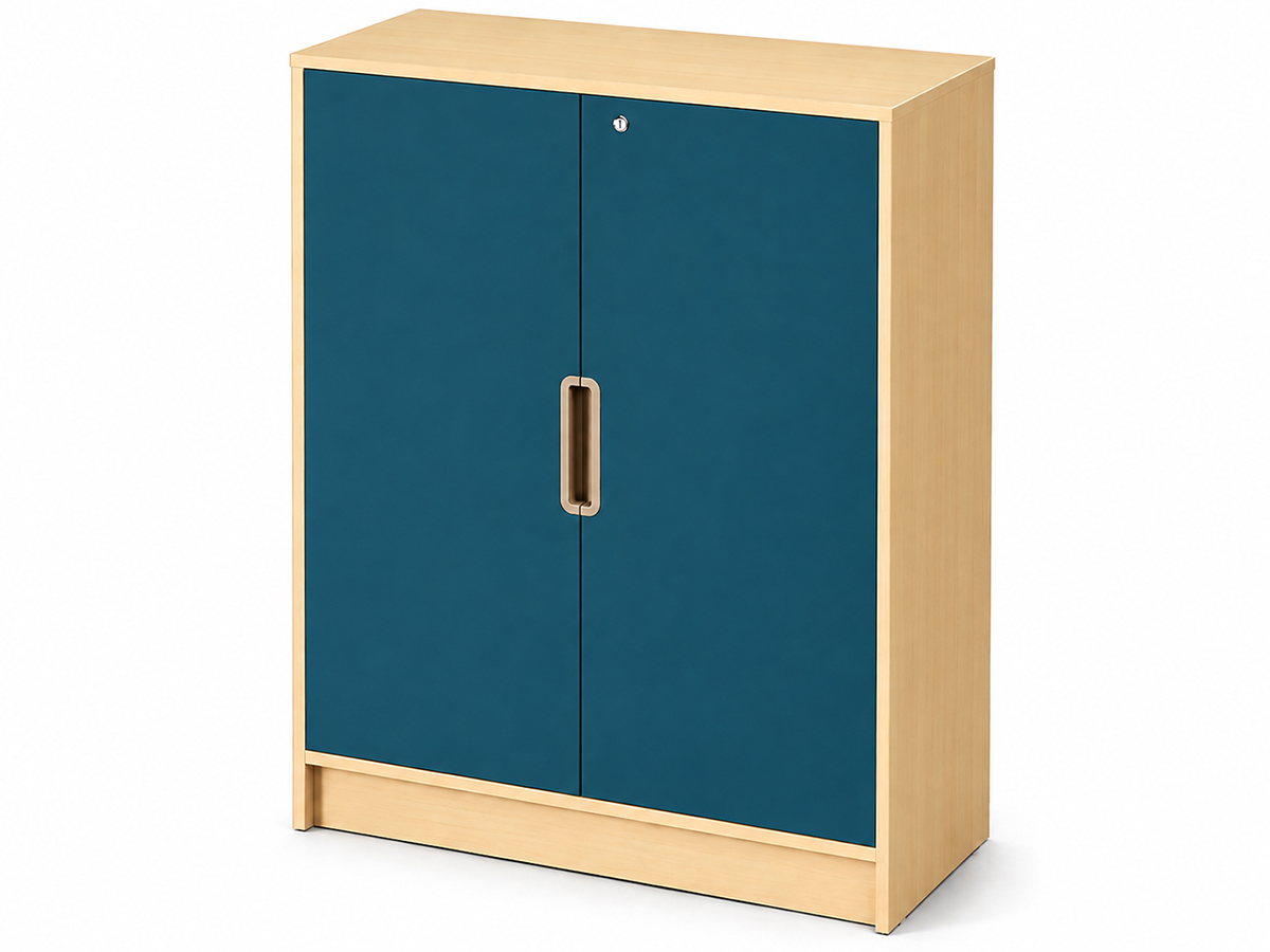 Materialschrank-mit-2-abschliessbaren-Tueren-meeresgruen