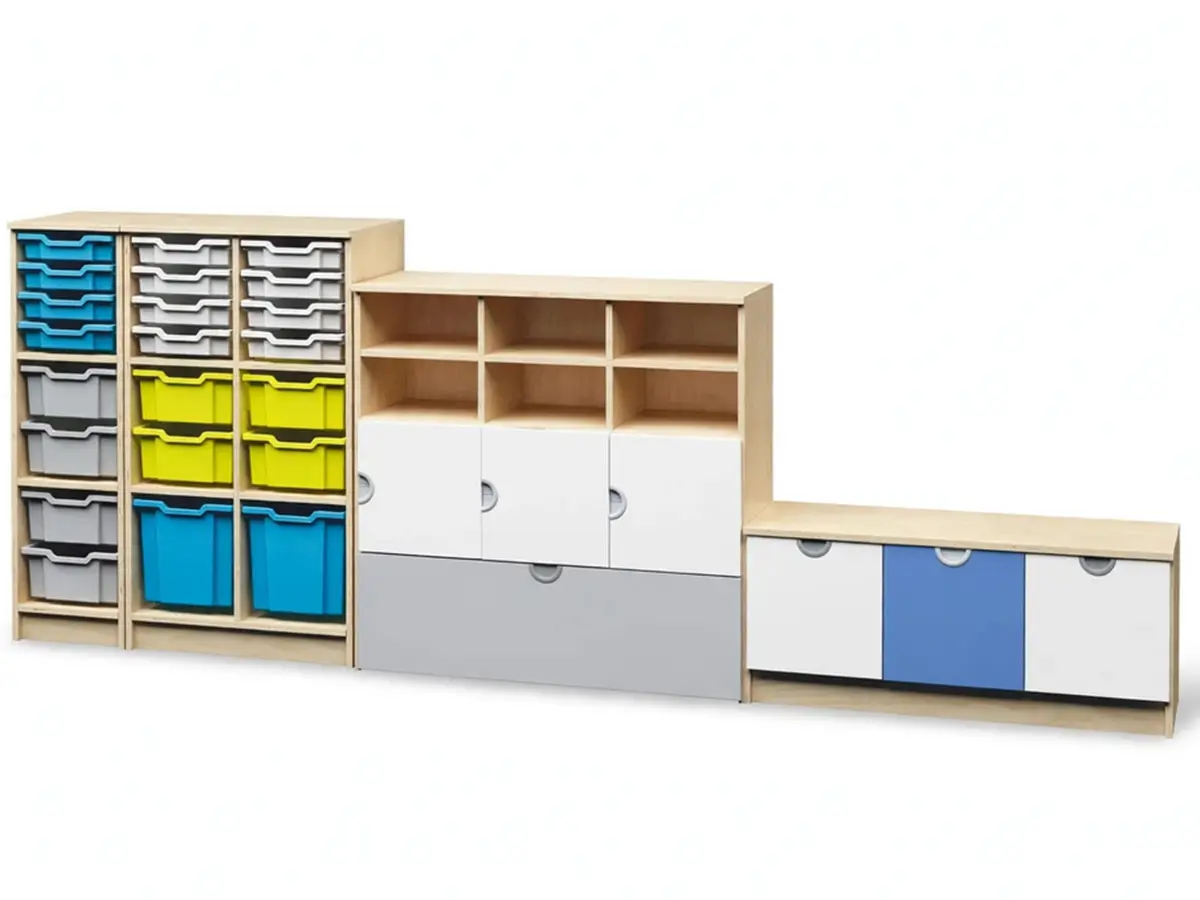 Kita-Regalsystem-4-teilig-mit-Materialboxen