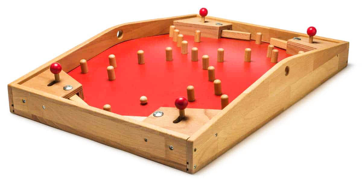 Tischflipper aus Holz rot