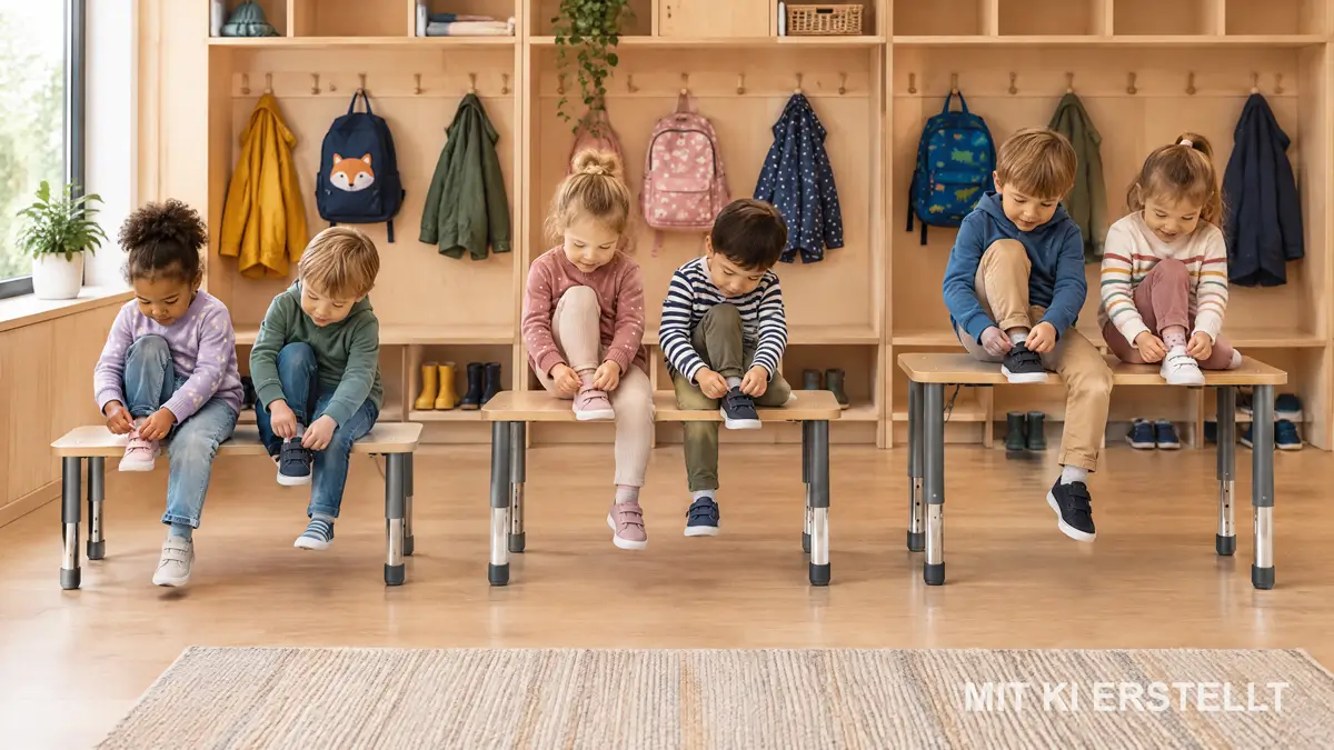 Sitzbank-Kita-Garderoben