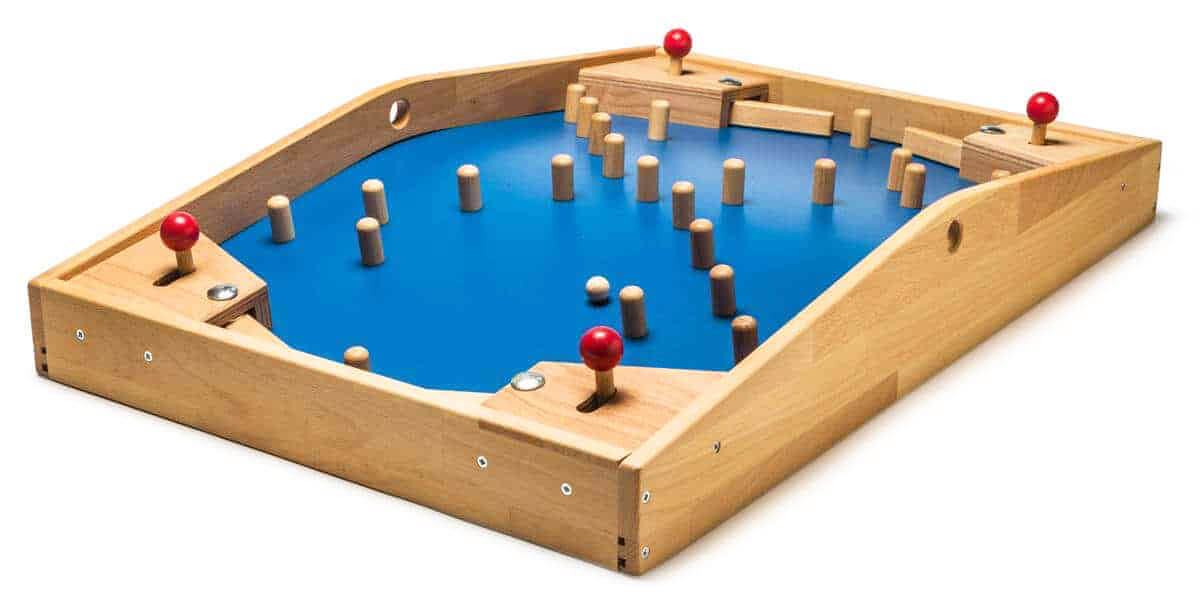 Tischflipper aus Holz blau