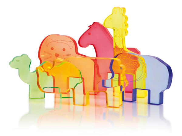 Transparentes Legematerial "Tiere"