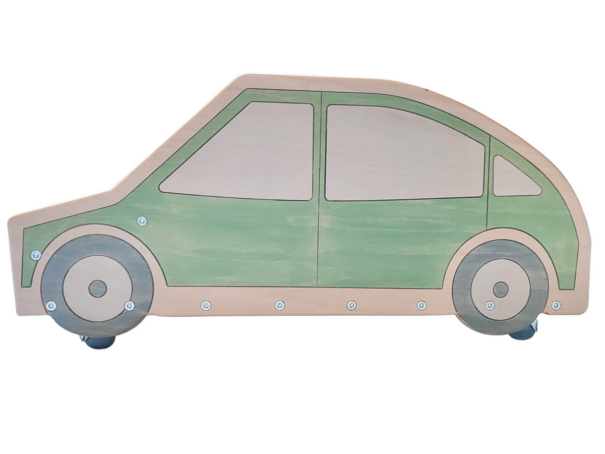 rutschfahrzeug-gruen-holz rutschauto-Coupé