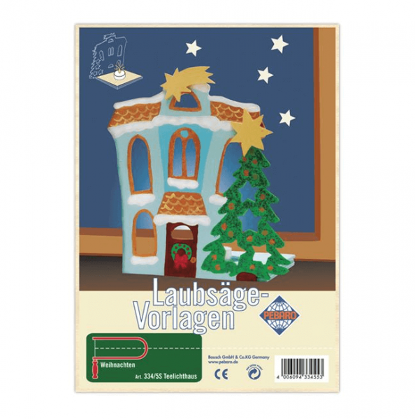 Laubsägevorlage-Weihnachten-Teelichthaus