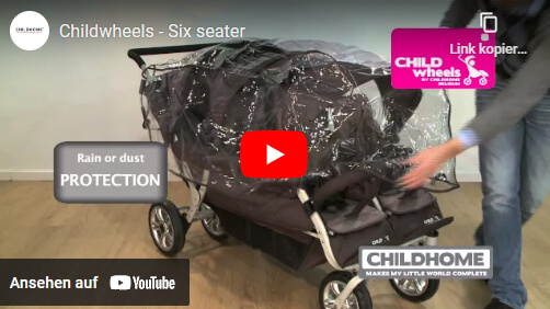 Sixseater Kinderwagen Mit Autobrake + Regenschutz + Sonnenschutz -  Anthrazit