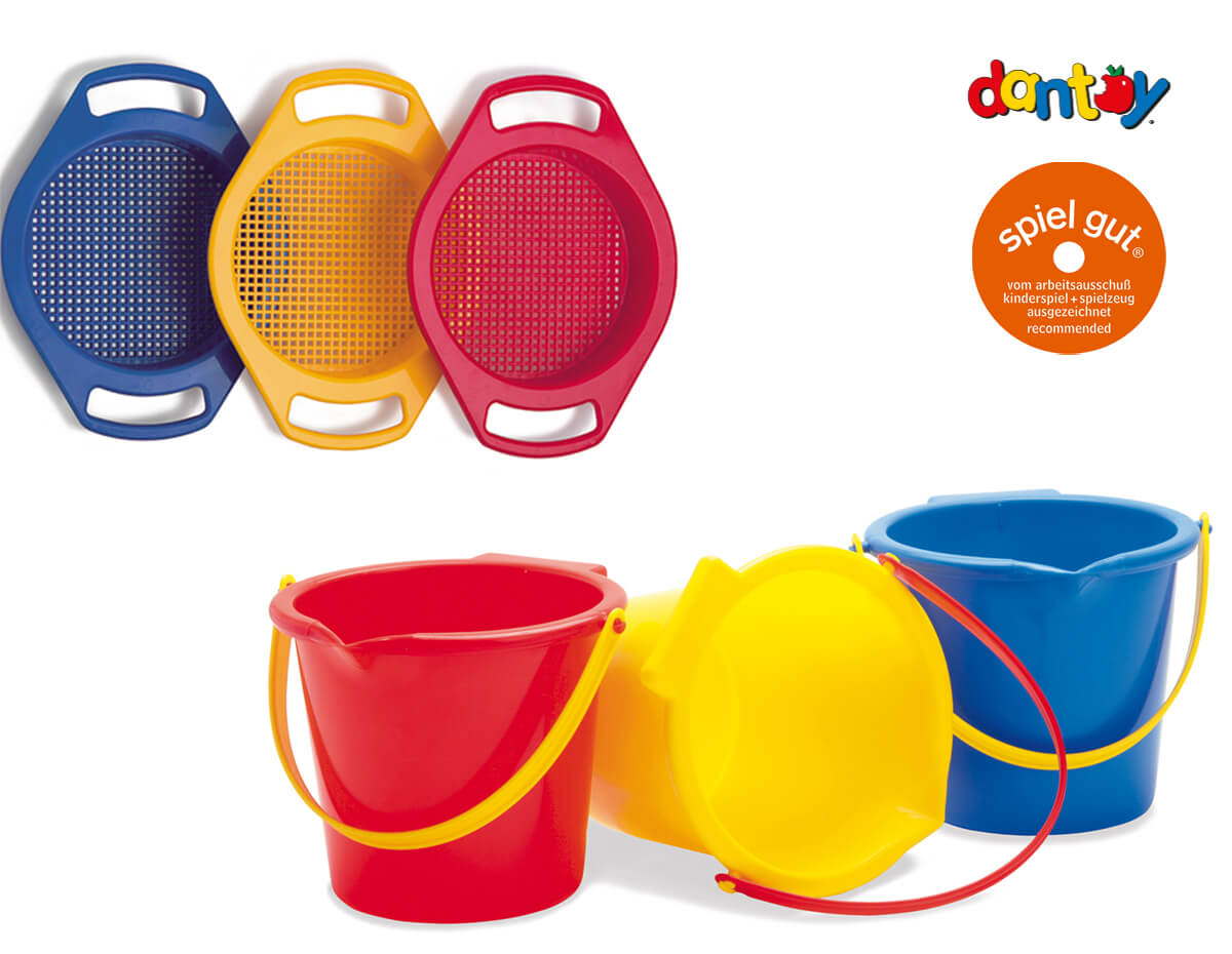 Sandspielzeug BURG Eimergarnitur XXL 18/31 Teile SET Sandkasten Eimer Sieb Kanne 