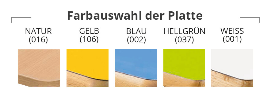Farbvarianten-tischplatte