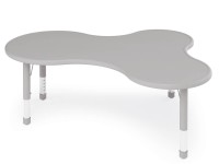 Kleeblatt-Tisch mit verstellbarer Höhe grau