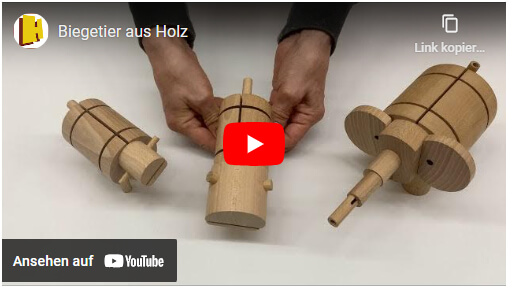 Biegetiere aus Holz