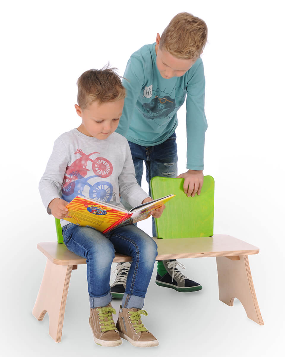 Sitzbank aus Holz Kindergartenbedarf HAIDIG