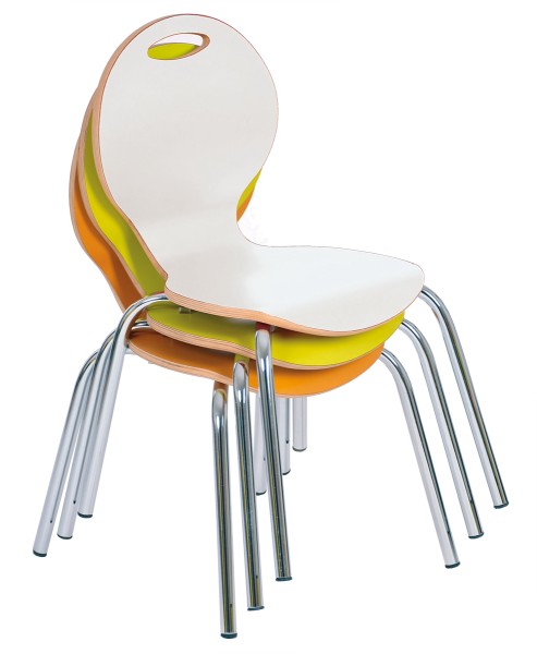 Stapelstuhl mit farbiger Sitzschale "IRON"