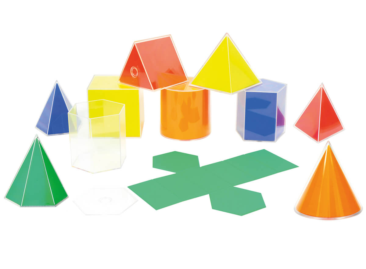 Geometrische Formen mit Grundriss-Einlage, 10er Set